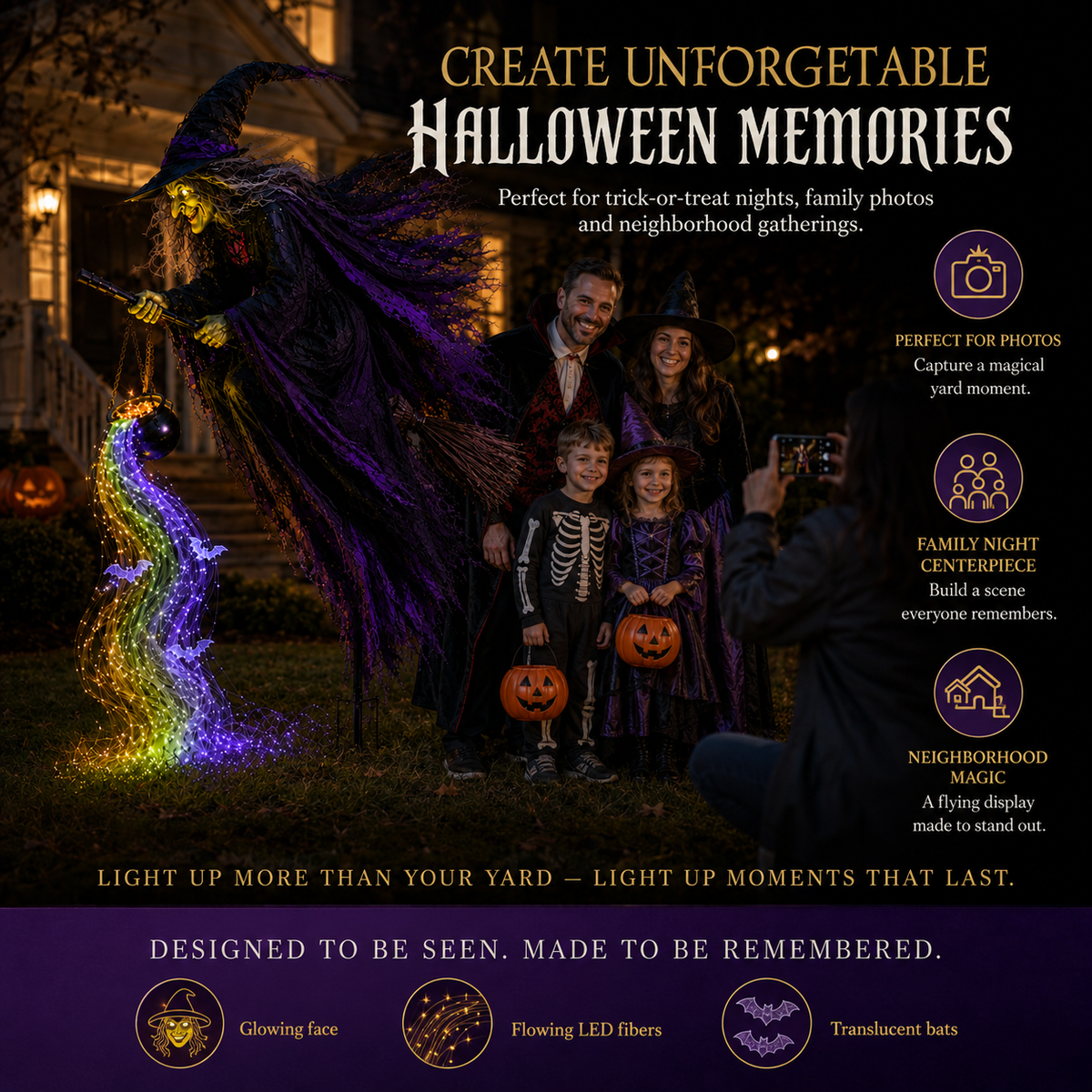 🎃Hot Sale 45% OFF🥳 Halloween Flying Witch Magic Flow Solar Light