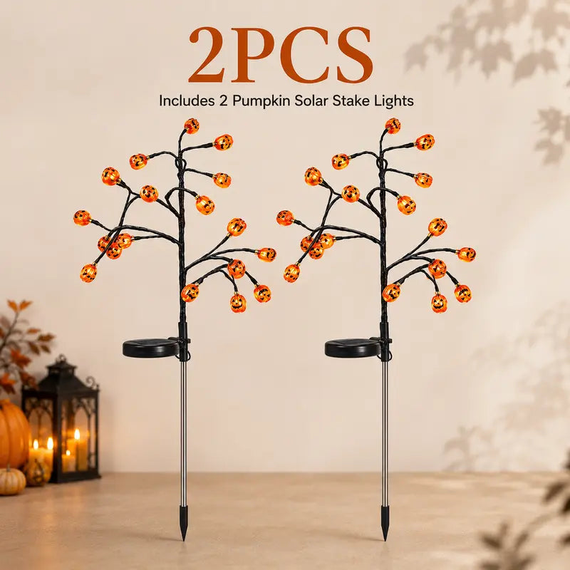 🎃✨ Solar Powered Pumpkin Stake Lights – Ideal Outdoor Halloween Landscape Decor