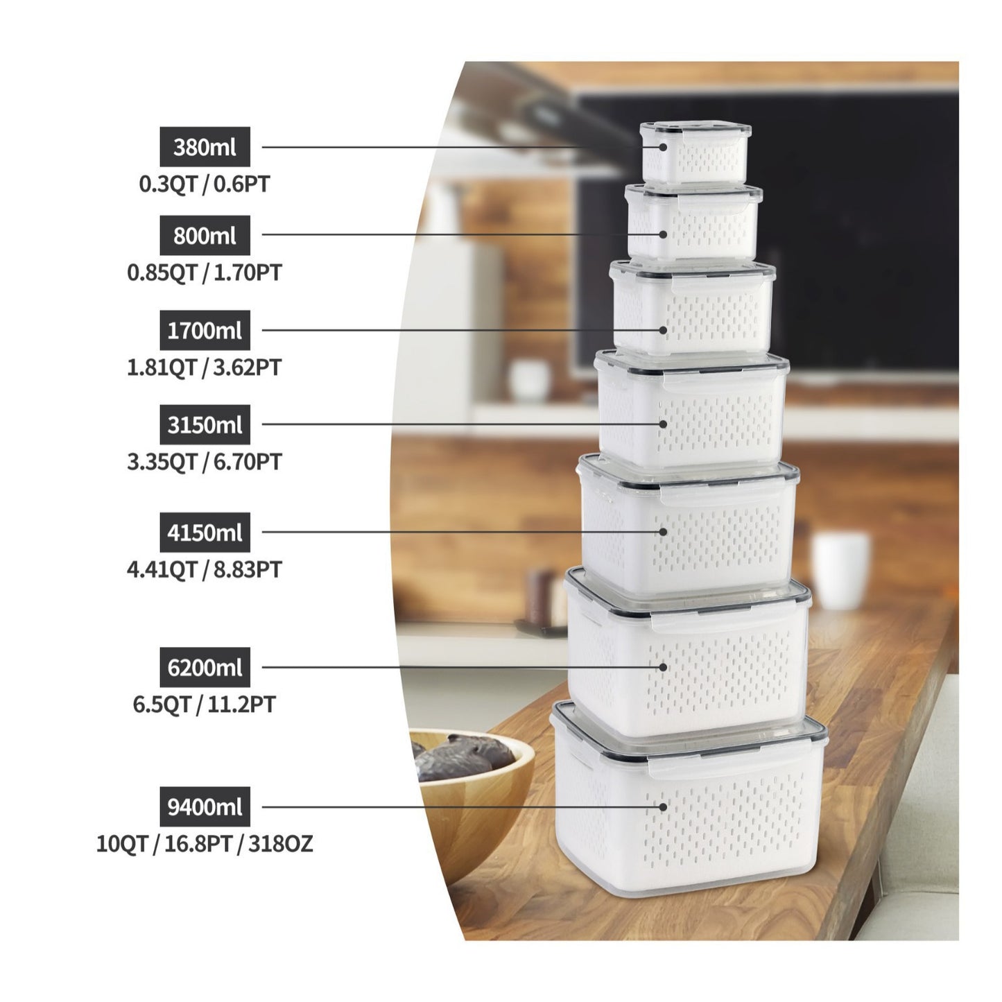 5 Pack Fridge Organizers and Storage