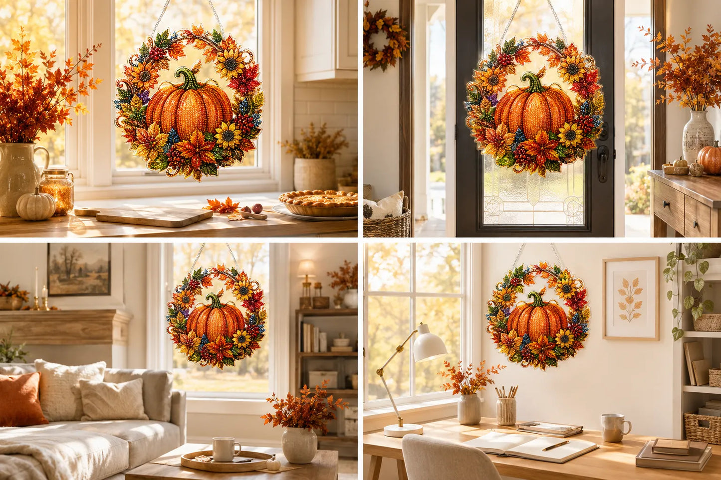 49% OFF - 🍂✨Autumn Harvest Pumpkin Diamond Art Hanging Ornament Kit