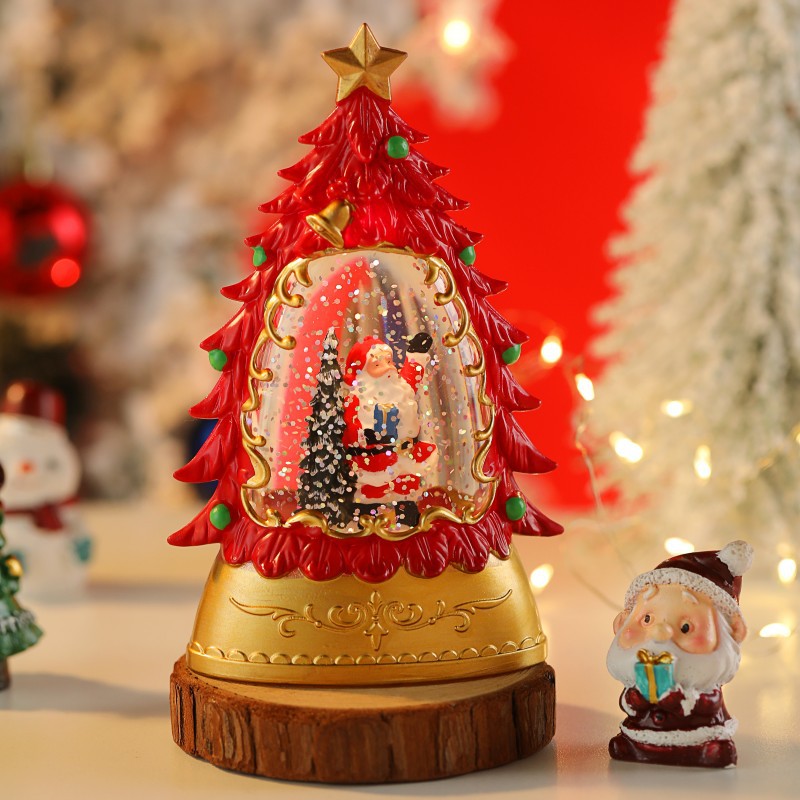 🎄Light Up Christmas Tree Snow Globe Ornament, Musical Xmas Snowball Lantern Gift
