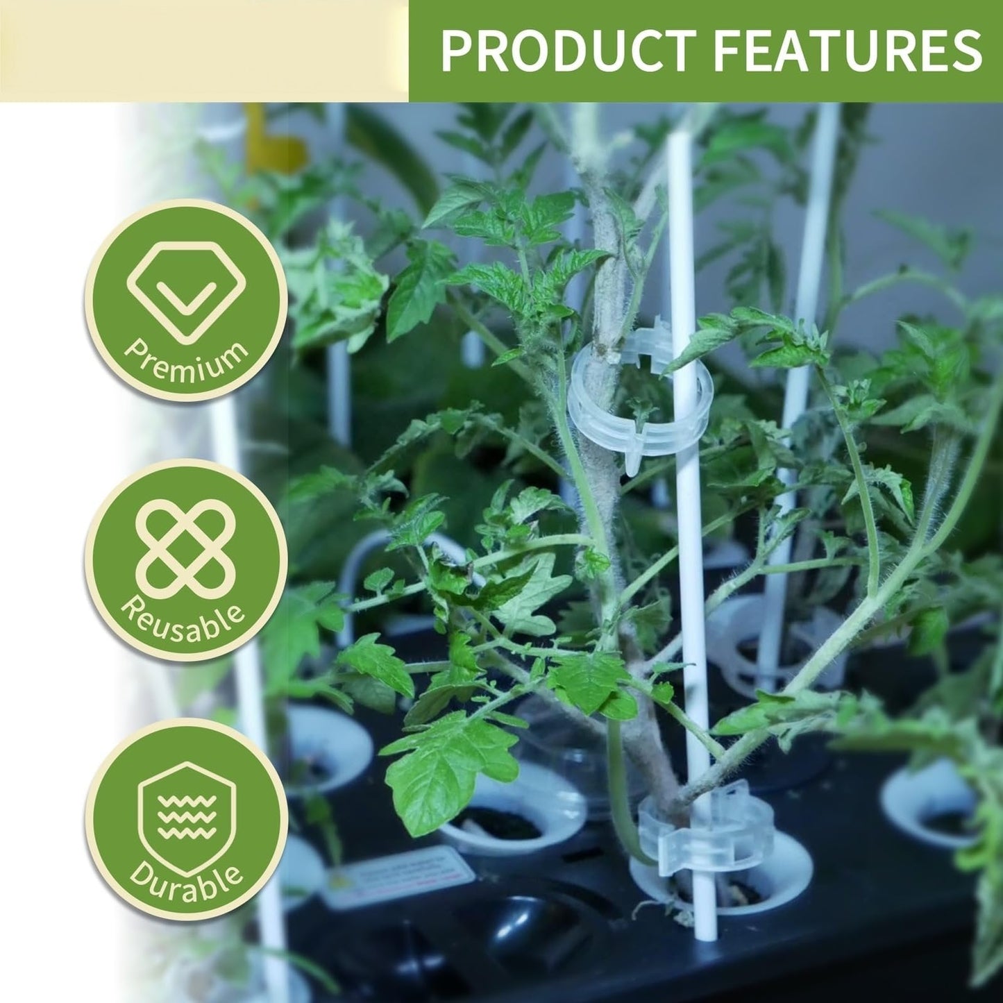 🔥300Pcs Heavy-Duty Tomato Trellis Clips
