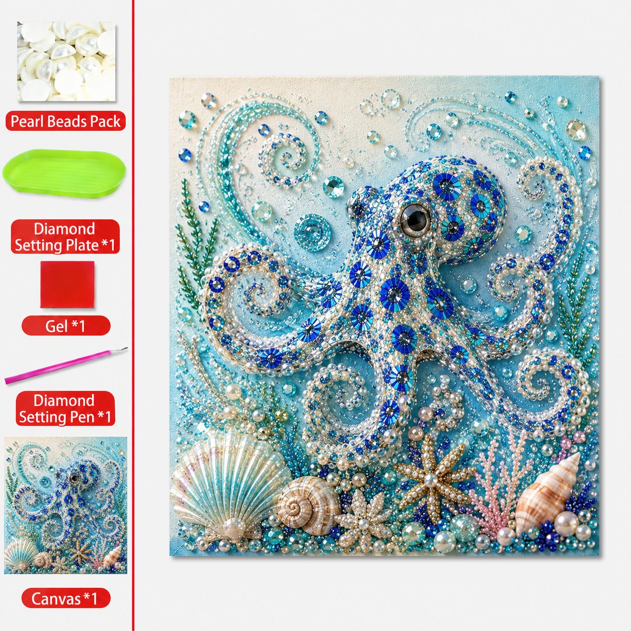 🔥 Last Day 57% OFF - 🌊✨ Ocean Theme Pearl Art DIY Kit – Relaxing DIY Craft to Create Stunning Coastal Artwork