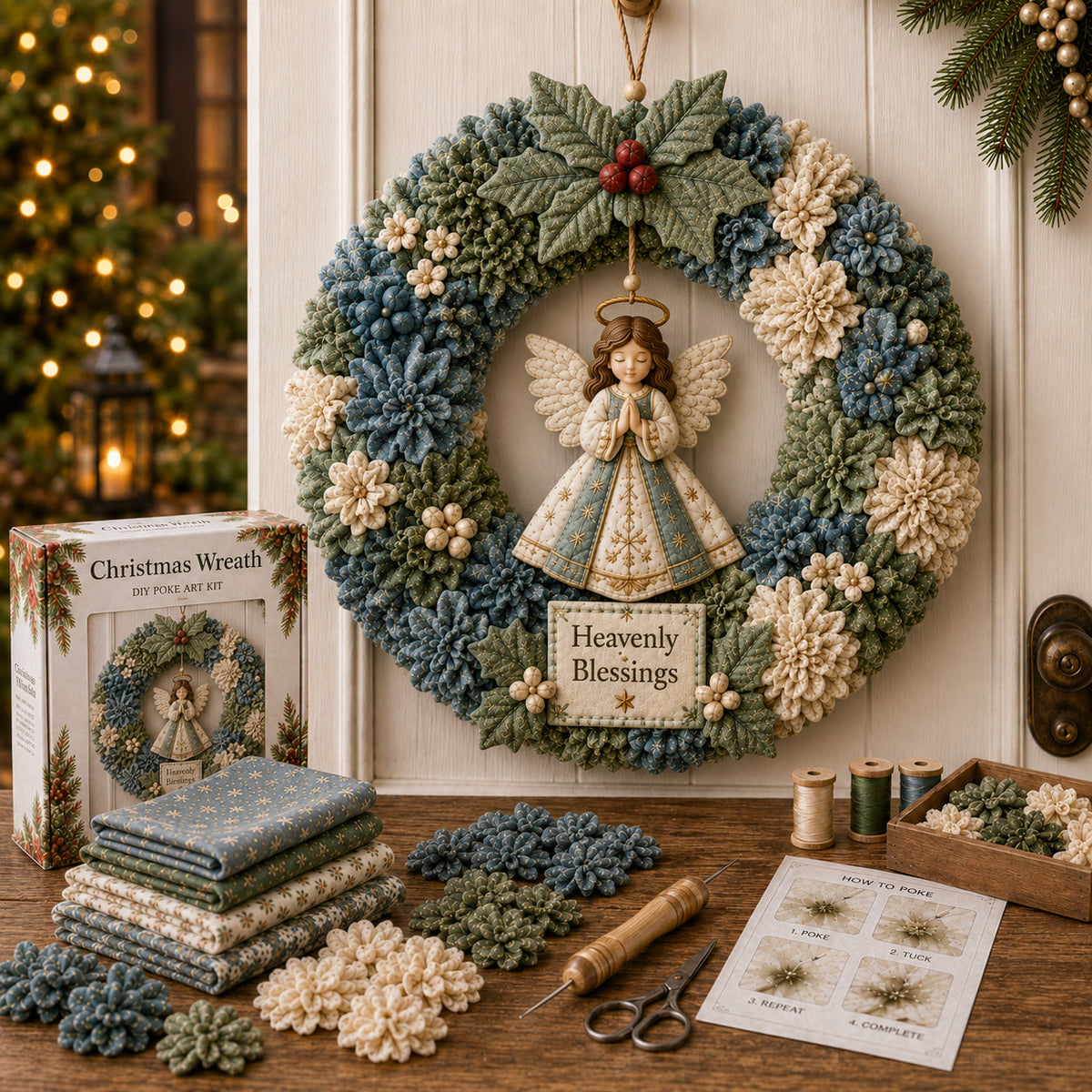 🔥Last Day 🔥🎄 3D Fabric Poke Wreath DIY Kit