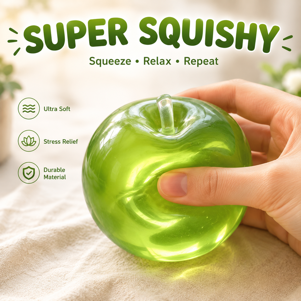 ๐ Viral Apple Squishy Set โ Soft, Cute & Addictively Satisfying โจ