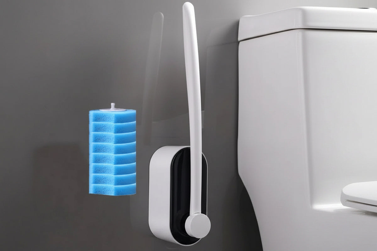 Toilet Scrubber Kit with Self-Cleaning Disposable Pads