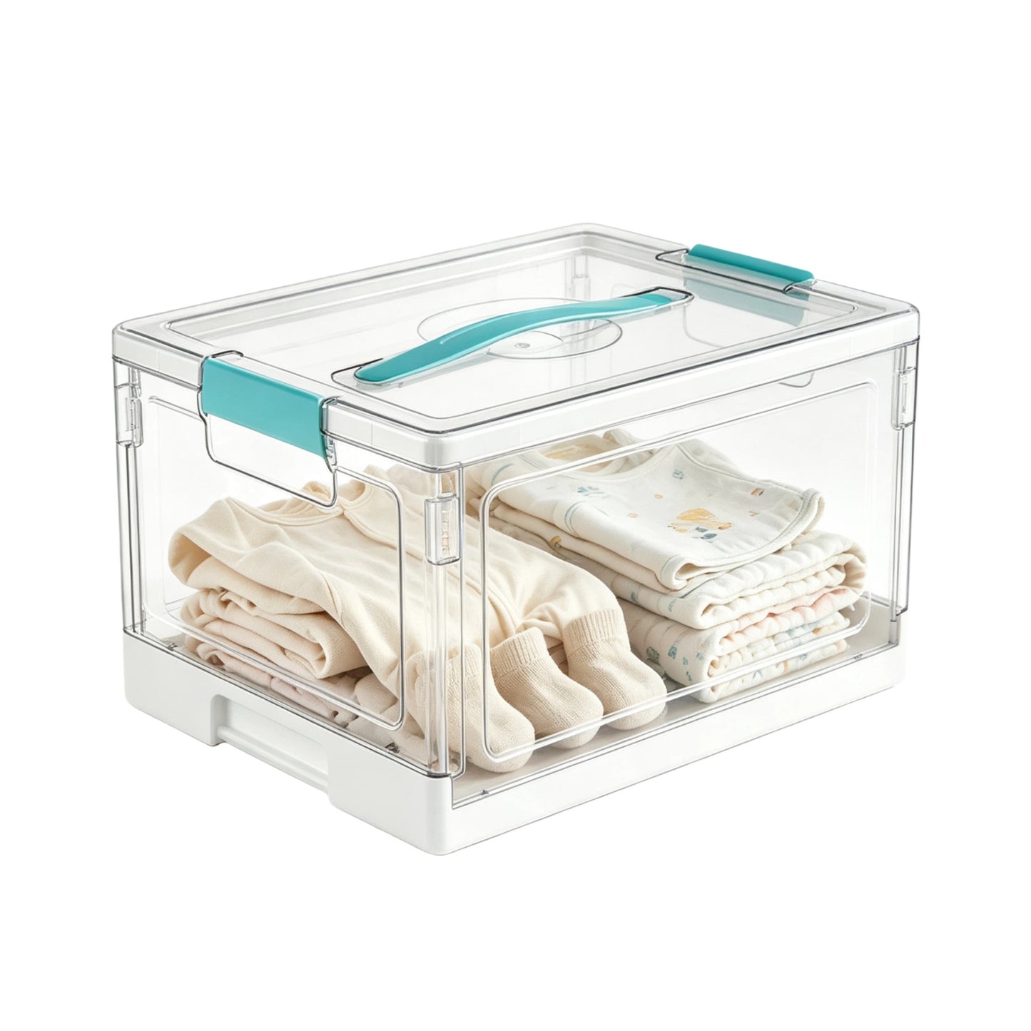 Vtopmart 24QT clear craft storage bin with tray and adjustable dividers for art toys, hair, bows