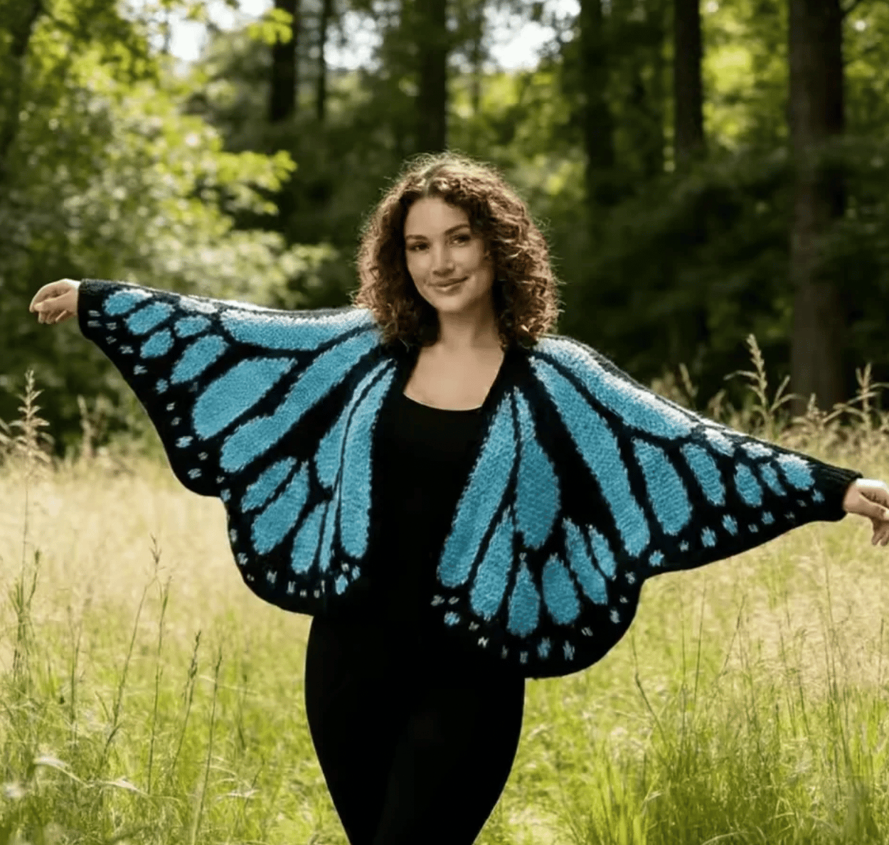 Monarch Butterfly Cardigan โ Handcrafted Statement Piece ๐ฆ
