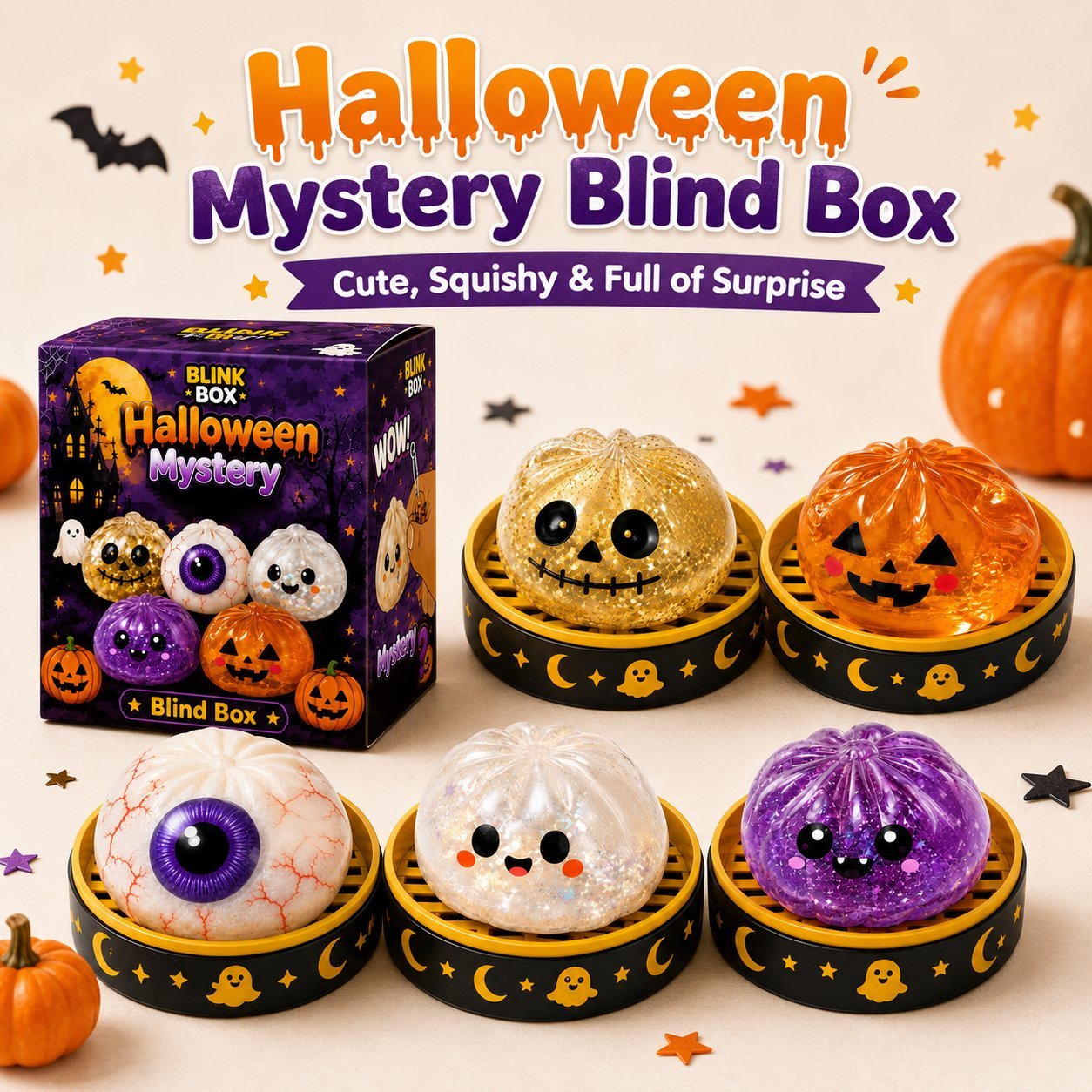 ⚡Hot Sales 59% OFF🔥Cute Halloween Scary Ghost Maruko Squeeze Toy Set
