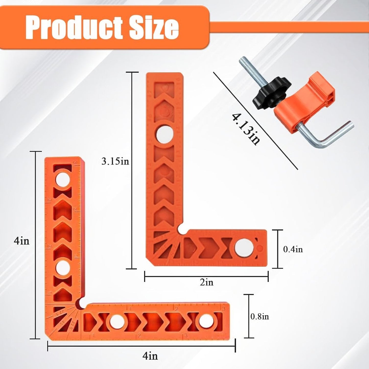 š§90 Degree Corner Clamp & Positioning Square Set - (3" 4")inch x 8 Right Angle Clamp with 8 Clamp ABS Plastic L-Shaped Tool