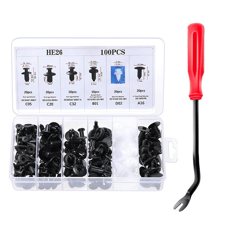 Expansion Screw Clips Set for Automobiles Mudguard Leaf Plates Door Panel Clips(100 PCS)