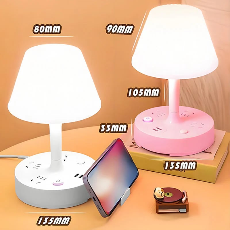 ⏰Table Lamp with USB Port and Outlet