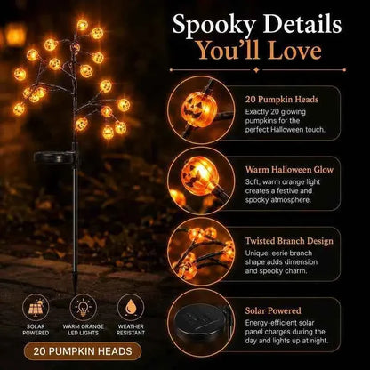 🎃✨ Solar Powered Pumpkin Stake Lights – Ideal Outdoor Halloween Landscape Decor