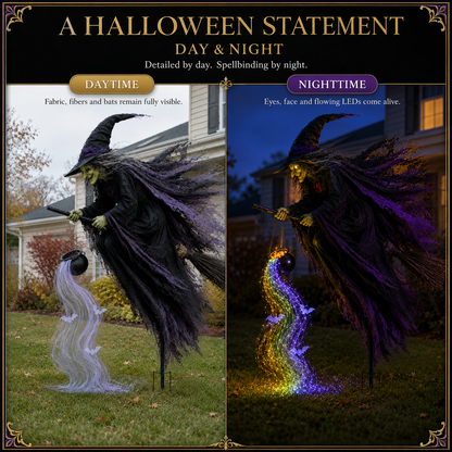 🎃Hot Sale 45% OFF🥳 Halloween Flying Witch Magic Flow Solar Light