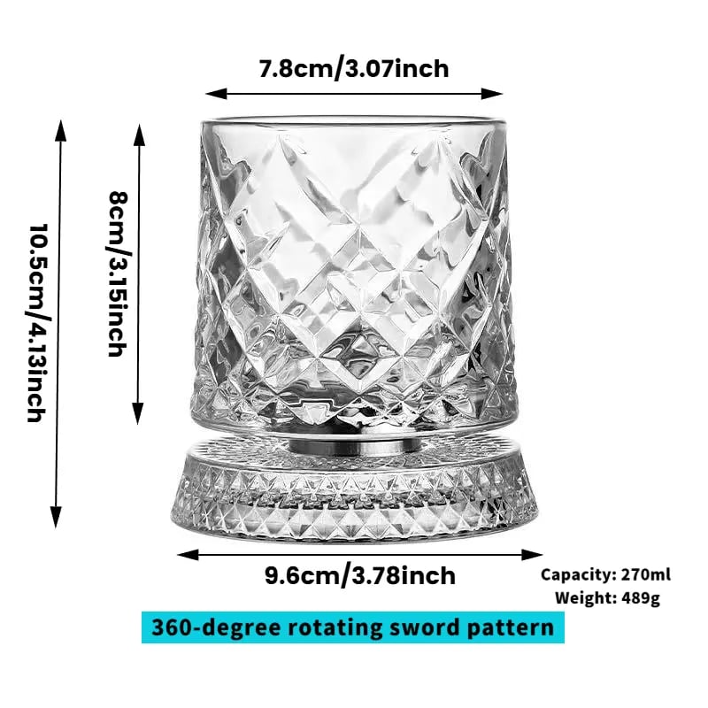 ✨ Diamond Cut Spinning Glass | Elevate Your Home Bar Experience 🏅