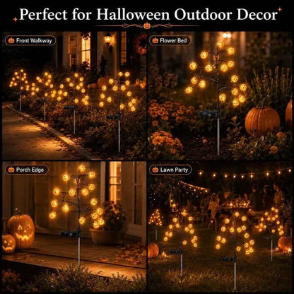 🎃✨ Solar Powered Pumpkin Stake Lights – Ideal Outdoor Halloween Landscape Decor
