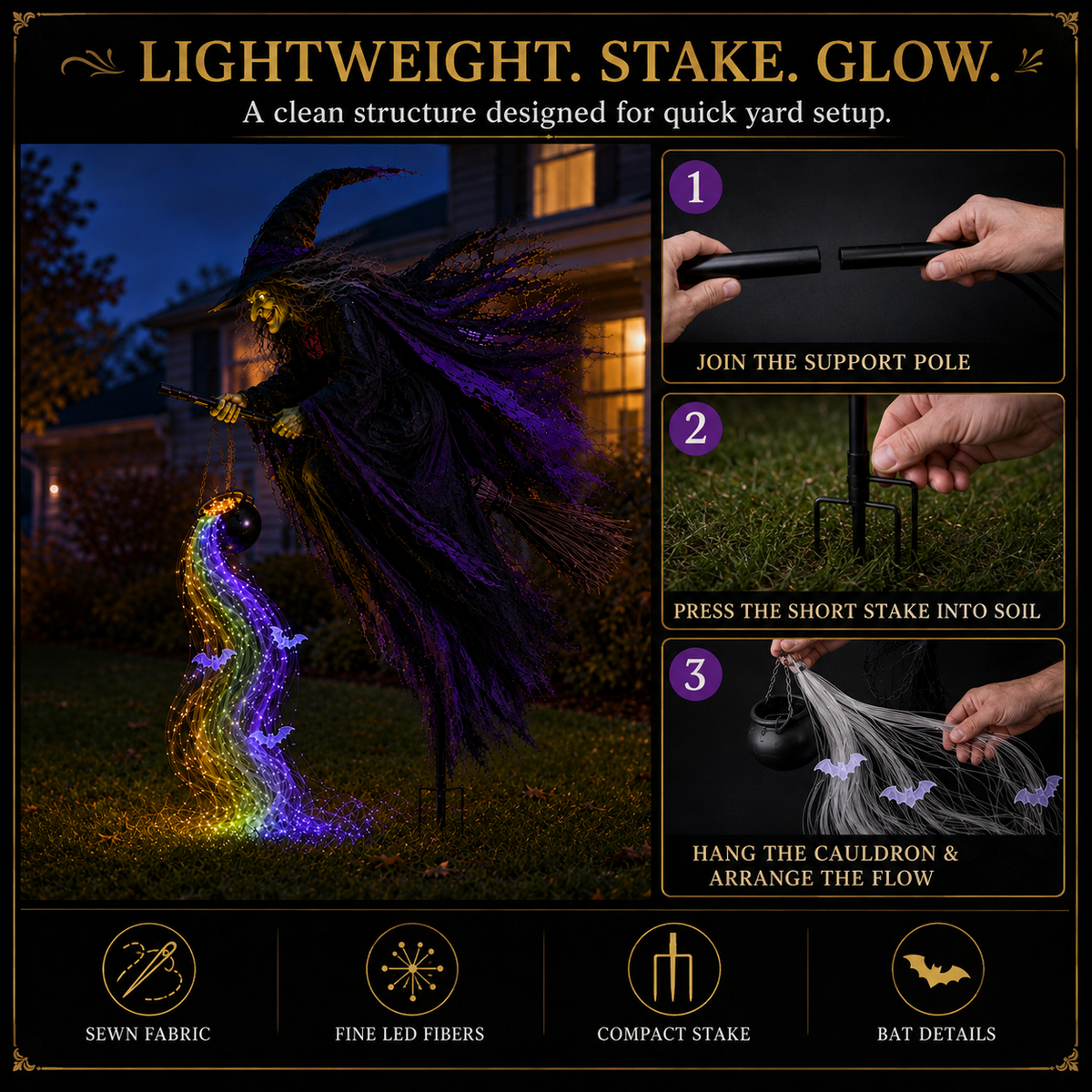 🎃Hot Sale 45% OFF🥳 Halloween Flying Witch Magic Flow Solar Light