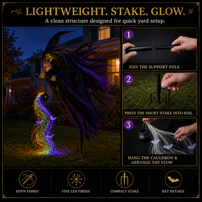 🎃Hot Sale 45% OFF🥳 Halloween Flying Witch Magic Flow Solar Light