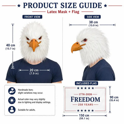 🔥Last Day 50% OFF - 🦅 Bald Eagle Latex Mask & Freedom Flag Set – Unleash Your Patriotic Spirit! 🇺🇸🎉