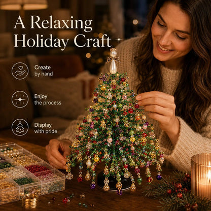 🎄✨ DIY Beaded Christmas Tree Kit – 🎅Create Your Own Sparkling Holiday Decoration