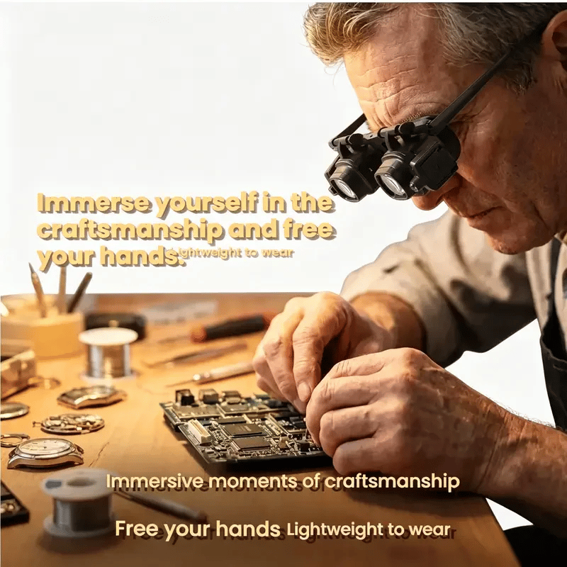 🔬 LIMITED-TIME 50% OFF! ✨ Precision LED Magnifier Glasses – Interchangeable Lenses, Dual LED, Hands-Free 💡
