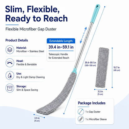 Flexible Microfiber Gap Duster – Reach Every Corner with Ease 🧹✨