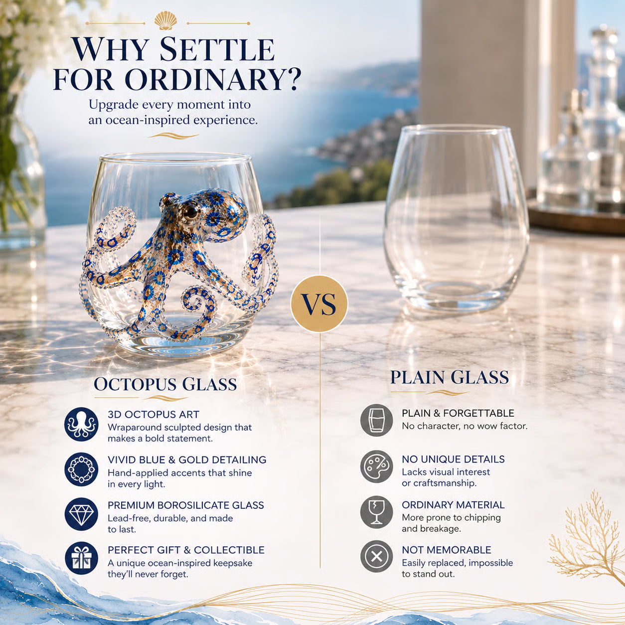🔥🌊 3D Ocean Animal Artisan Glassware Collection for Fresher Sips, Coastal Elegance & Elevated Home Bar Vibes