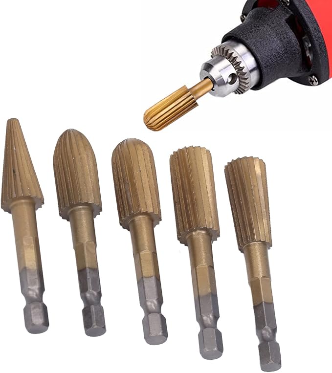 🛠️5PCS Rotary File Burr Set – Heavy-Duty Double Cut Metal Grinder Bits for Drill & Die Grinder