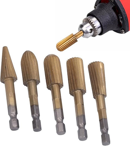 🛠️5PCS Rotary File Burr Set – Heavy-Duty Double Cut Metal Grinder Bits for Drill & Die Grinder