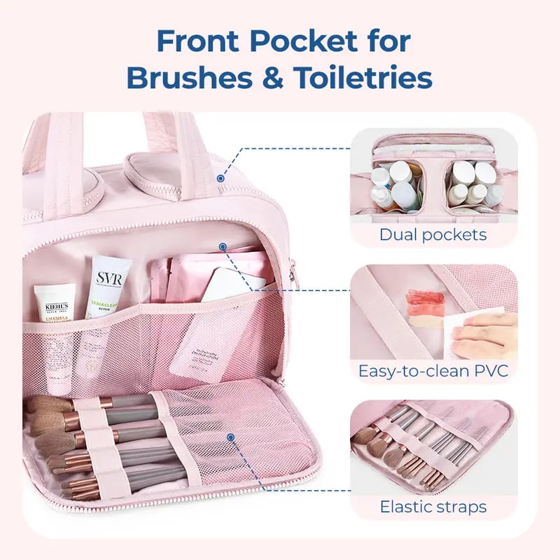 🔥ONLY $19.98🔥4-in-1 Puffy Multi-Functional Toiletry Bag for Women – Large Capacity Travel Organizer