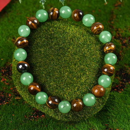 ✨ Money Attraction Bracelet with Green Aventurine & Tiger Eye beaded jewelry protection bracelet encouragement gift fashion artificial bracelet