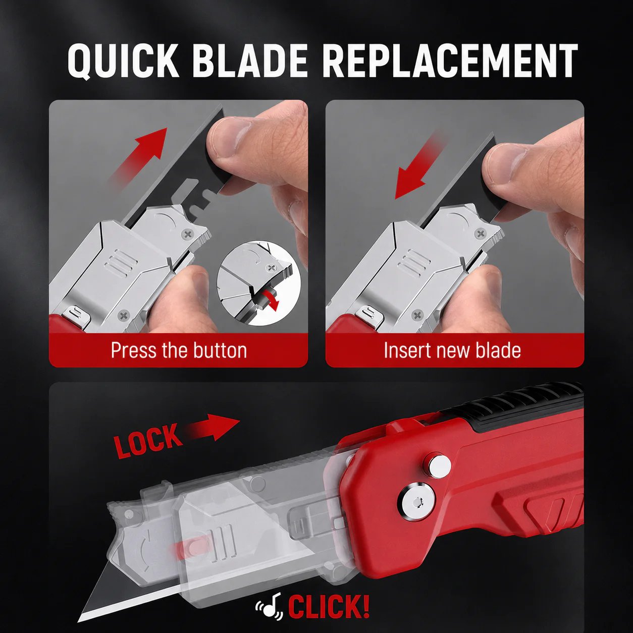 🔪✨2-in-1 Foldable Utility Knife & Scraper Portable Razor Scraper for Sticker Glue Paint Glass Tile Cleaning