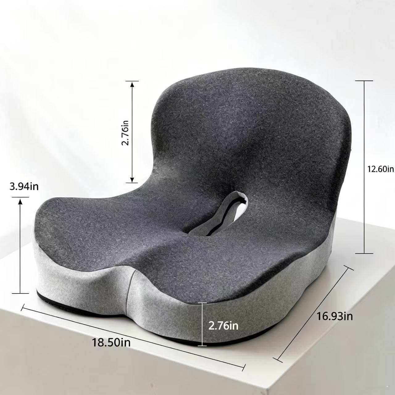 Ergonomic Memory Foam Seat & Back Cushion — Full Support for Tailbone, Coccyx & Lumbar Relief