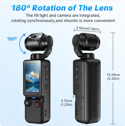 🎥 Upgraded Vlogging Camera – 180° Rotating Lens, Full-Body Video Recorder for Travel, Daily Life & Content Creation