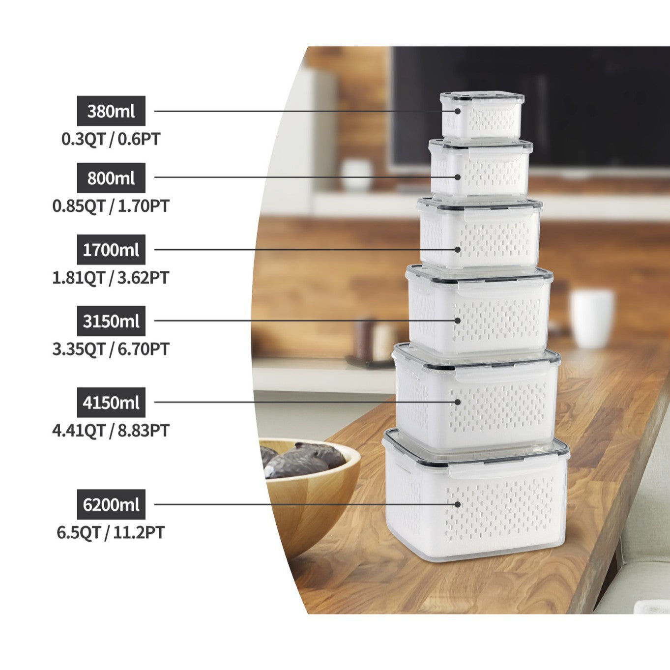 5 Pack Fridge Organizers and Storage