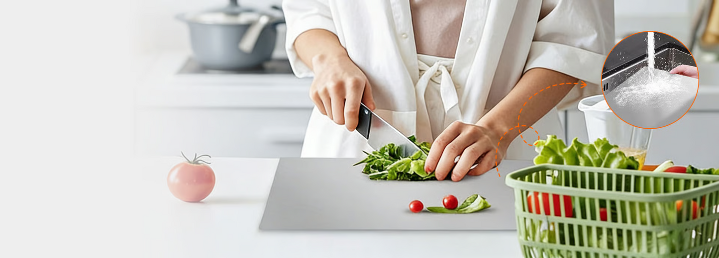 ✨ Food Grade Stainless Steel Kneading Board 🍳 Multi-Purpose Non-Stick Cutting Board