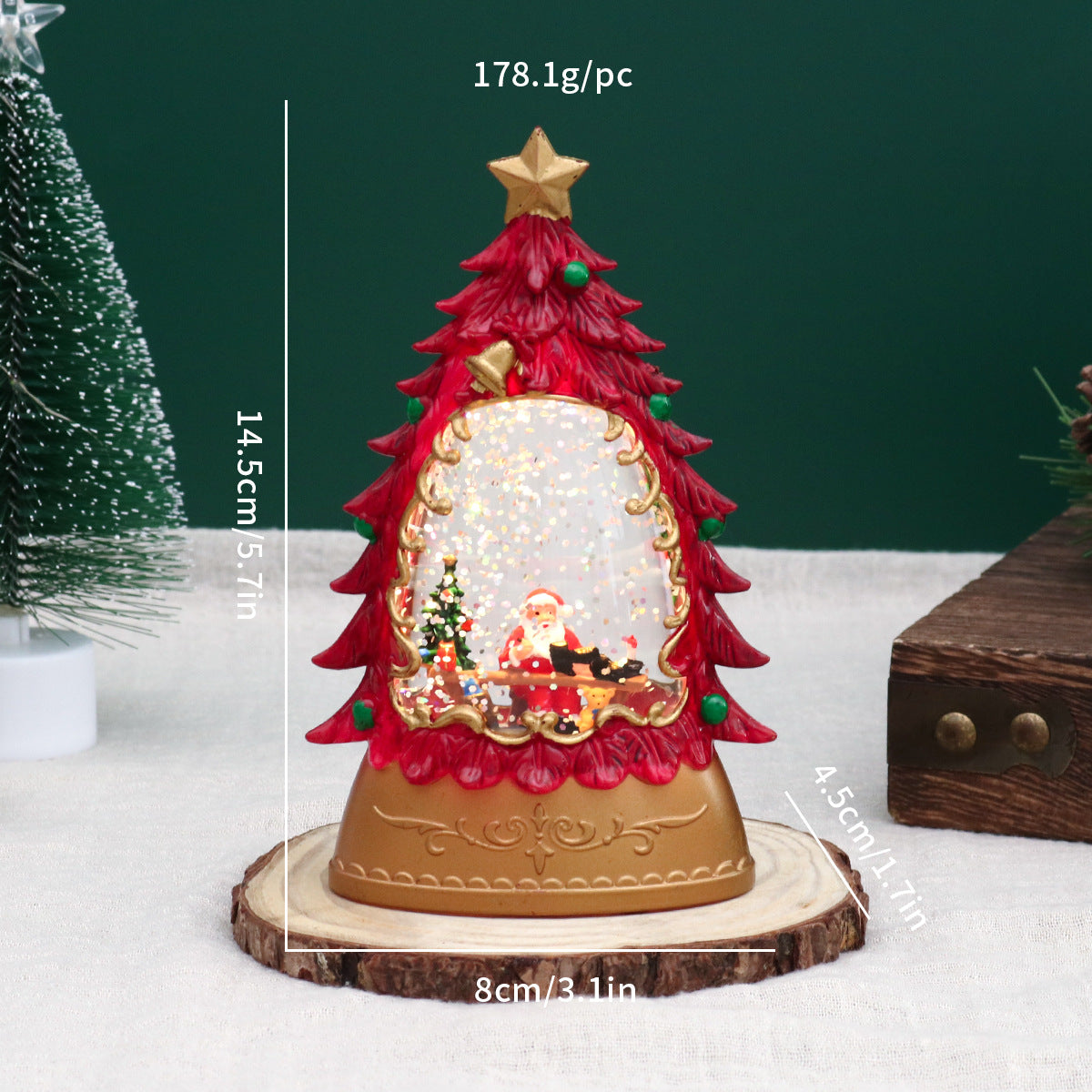 🎄Light Up Christmas Tree Snow Globe Ornament, Musical Xmas Snowball Lantern Gift