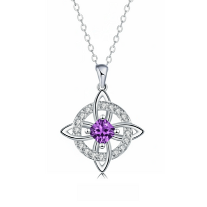 Mystical Birthstone Witches Knot Necklace – Natural Crystal🔮💞Protect Your Loved Ones