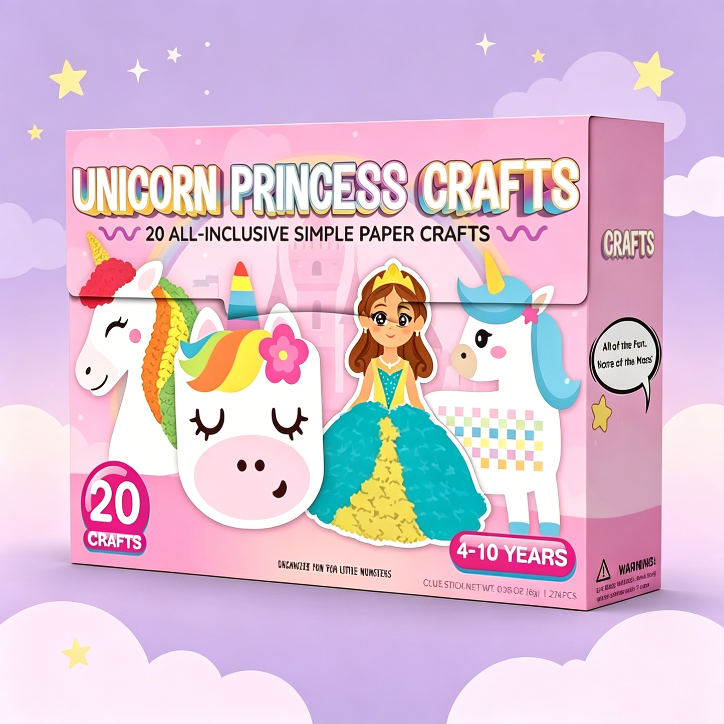 🎨❤️ 20 Princess & Unicorn Crafts in a Box – Fun Mess-Free DIY Kit for Kids Ages 3–8