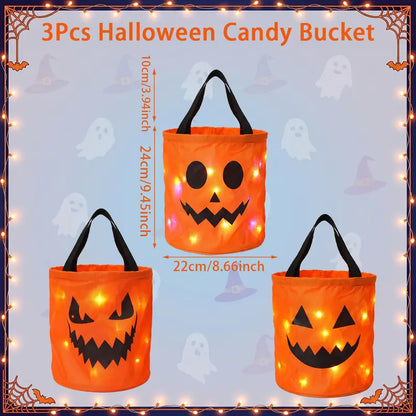 LED Light Up Halloween Candy Bucket