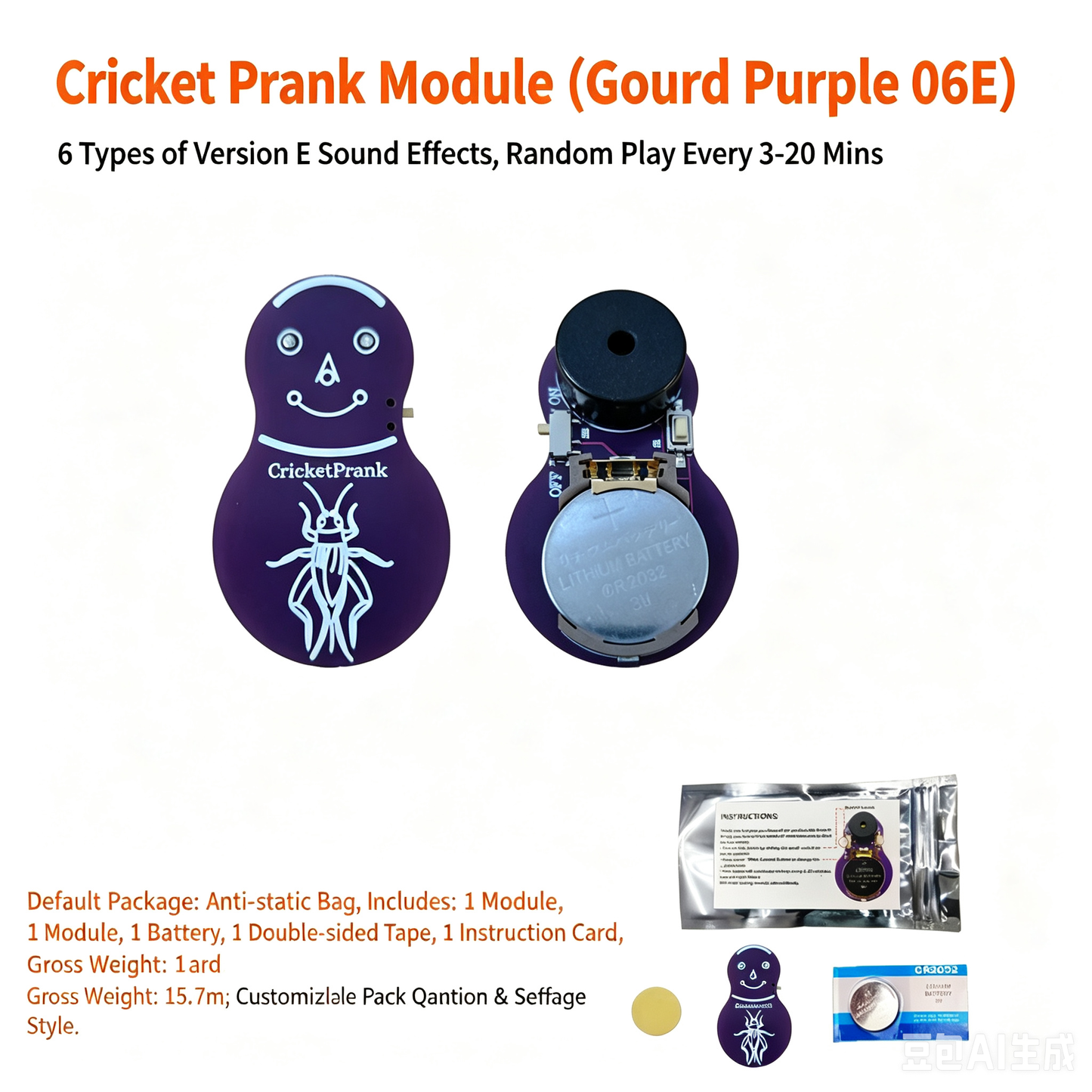 👻 Halloween Mini Buzzer Alarm Circuit Board, CR2032 Battery Powered Sound Module For DIY Ghost Prank Decorations