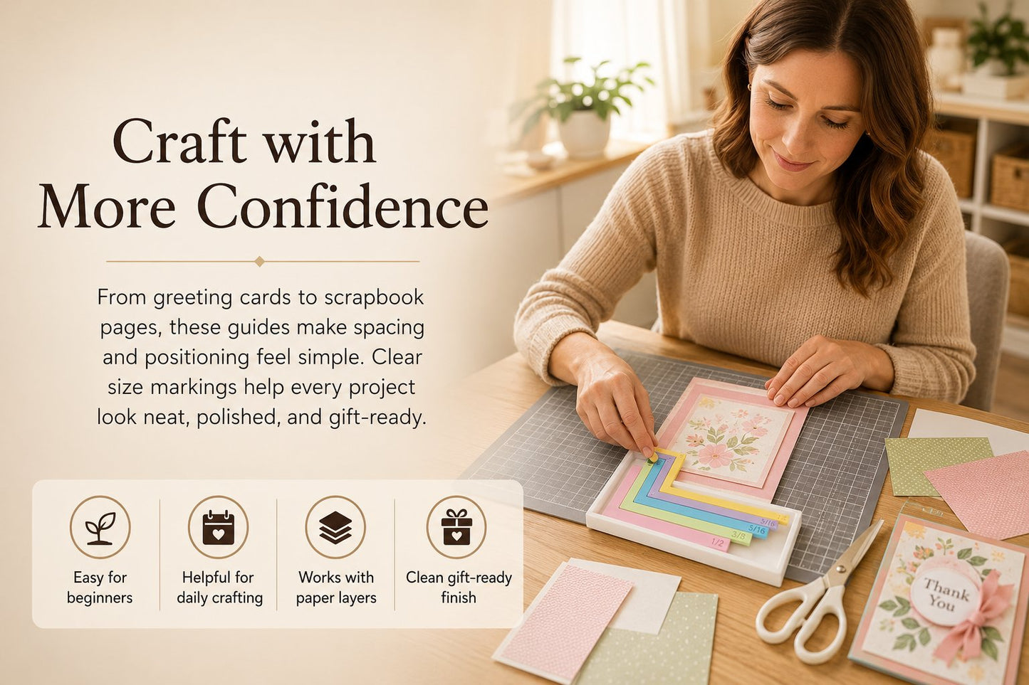Card Making Alignment Guides Set | Create Perfectly Aligned Handmade Cards Without Guesswork or Crooked Corners ✨