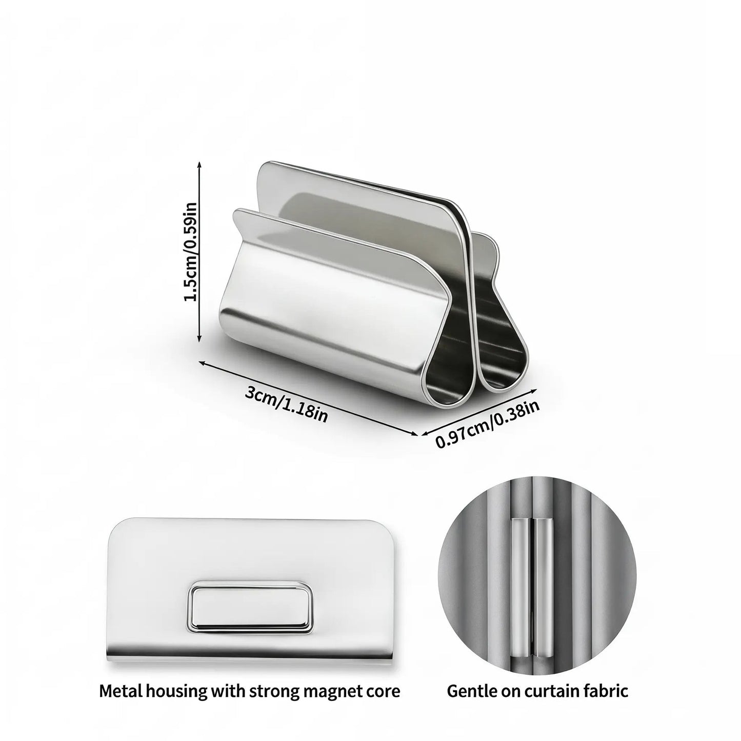 10 Pairs The New Magnetic Curtain Clips | Strong Double-Sided Light Blocking Magnets