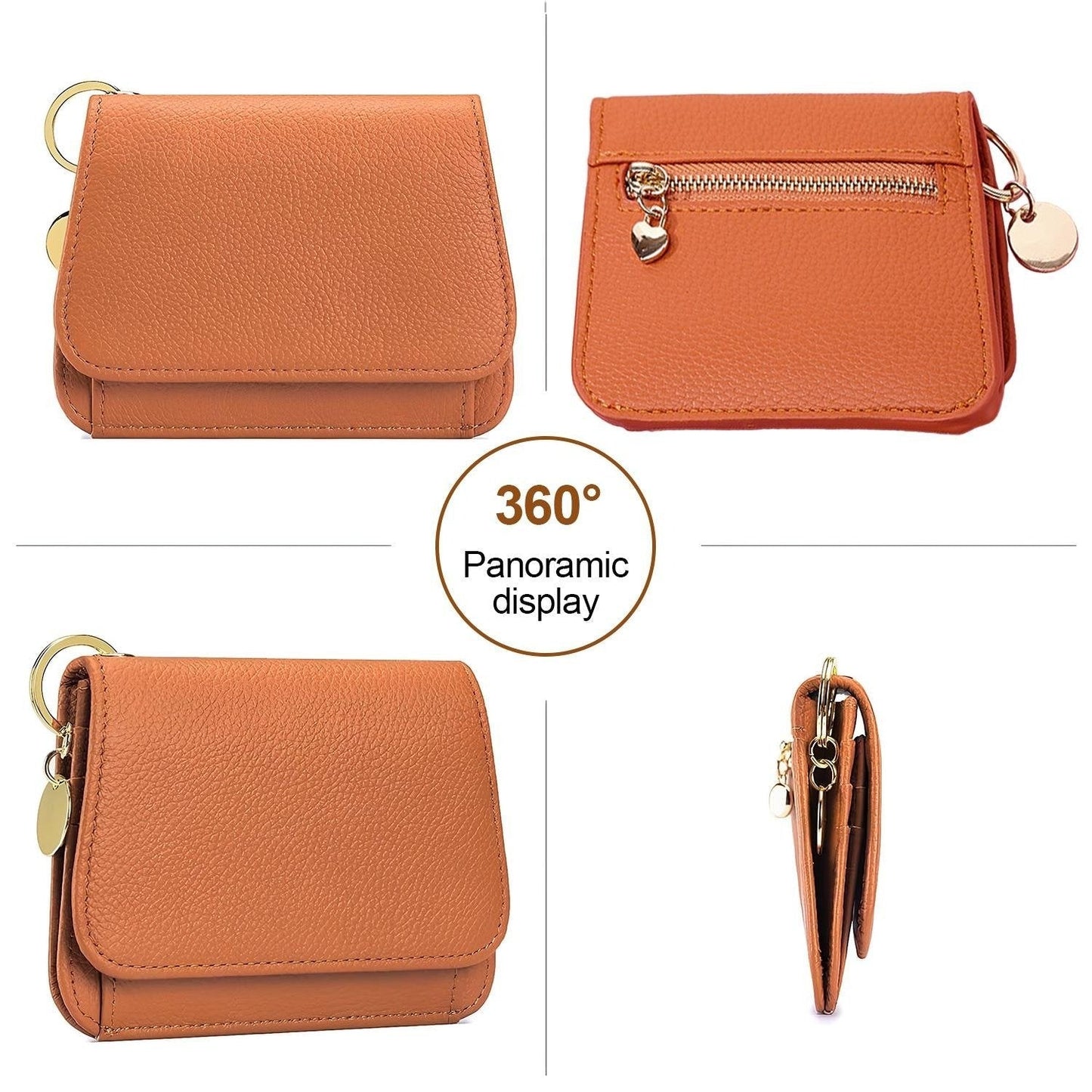 🌹RFID Short Wallets for Women – Fashionable Card Holder with Key Ring & Coin Purse
