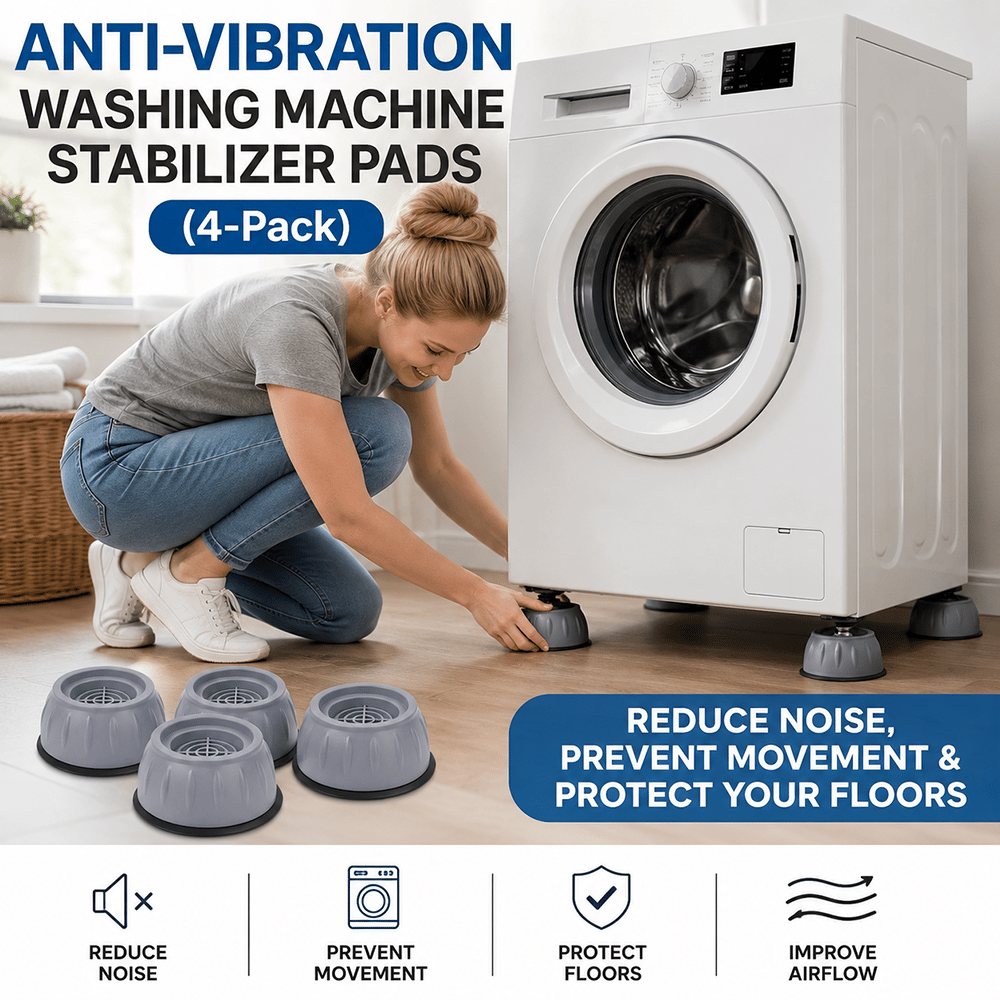 🏠 Anti-Vibration Washing Machine Stabilizer Pads (4-Pack)
