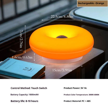 Acrylic-Orange Donut Mood Lamp🍩🌟 Rechargeable Swing Arm Wall Light
