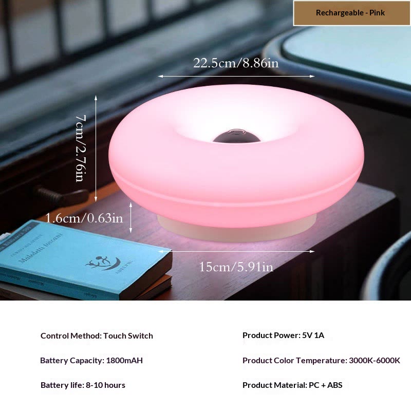 Acrylic-Orange Donut Mood Lamp🍩🌟 Rechargeable Swing Arm Wall Light