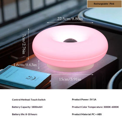 Acrylic-Orange Donut Mood Lamp🍩🌟 Rechargeable Swing Arm Wall Light