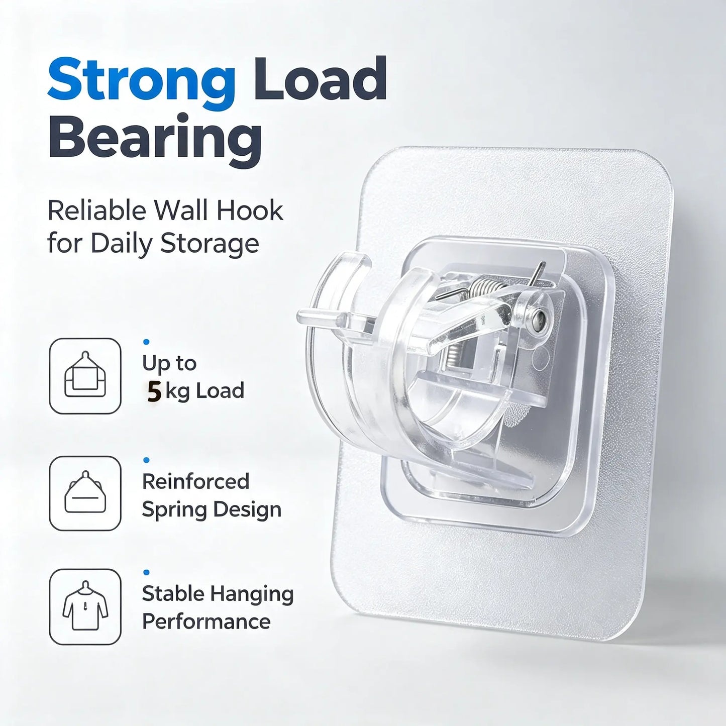 No Drilling Self-Stick Pole Support Clip