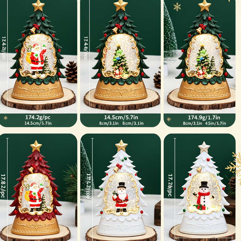 🎄Light Up Christmas Tree Snow Globe Ornament, Musical Xmas Snowball Lantern Gift
